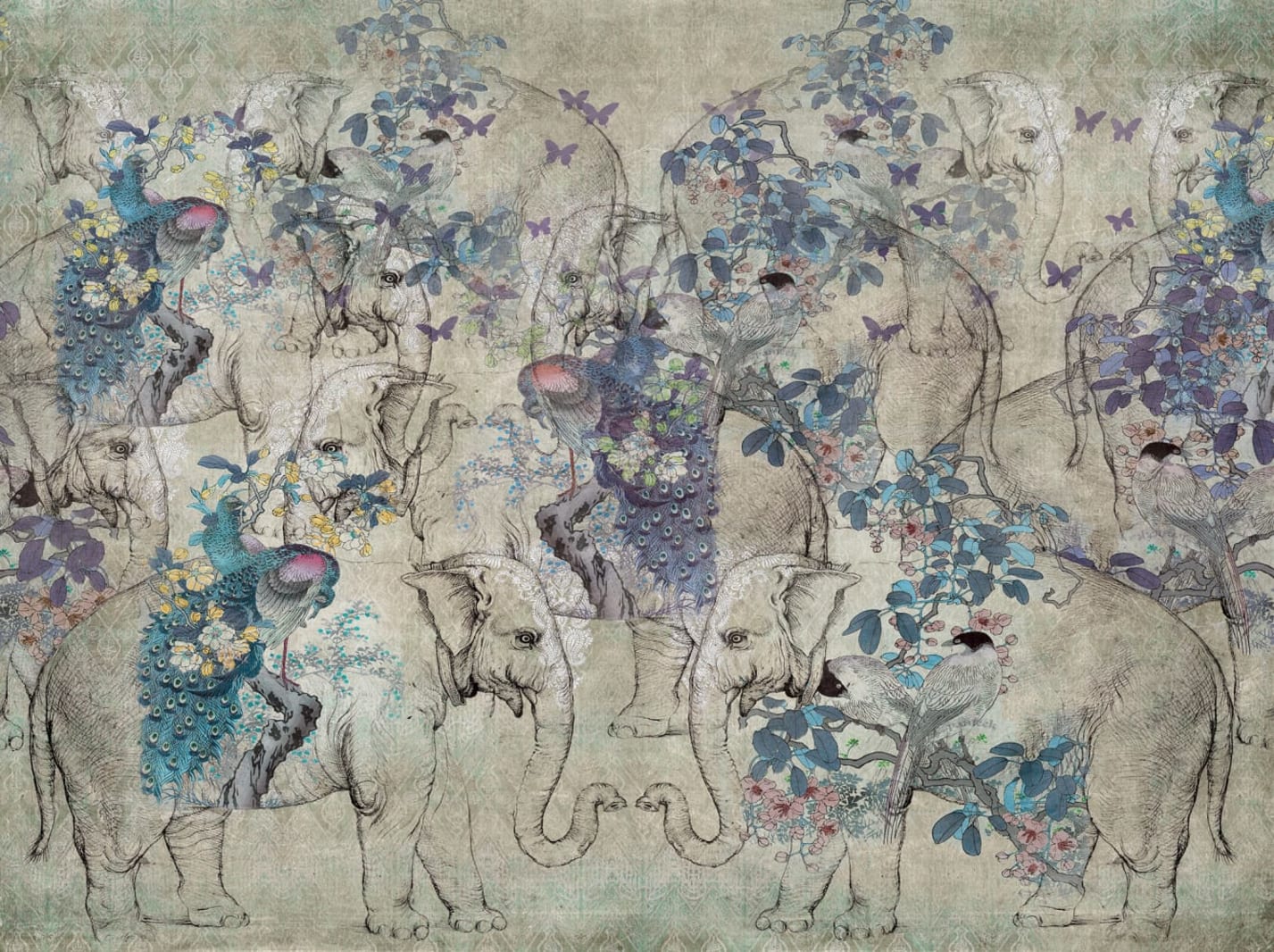 Elefantes y Pavorreales