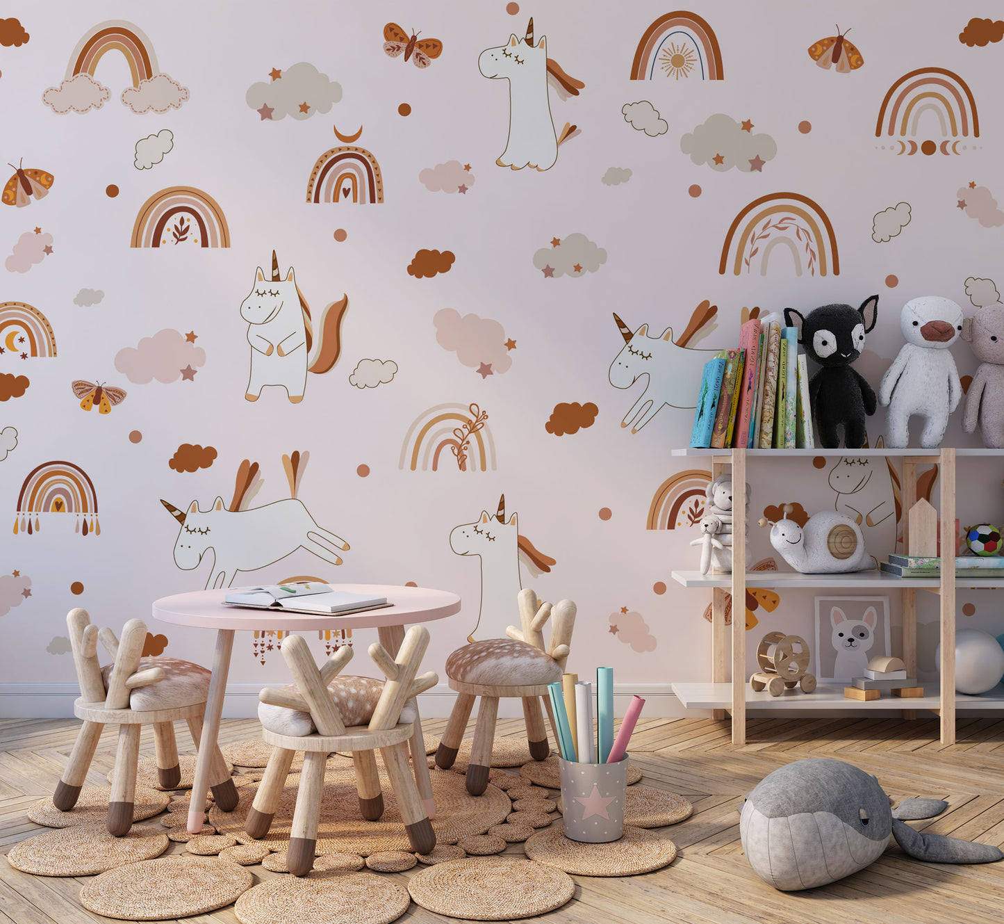 Europrint Unicornios Y Arcoíris Tonos Ocre