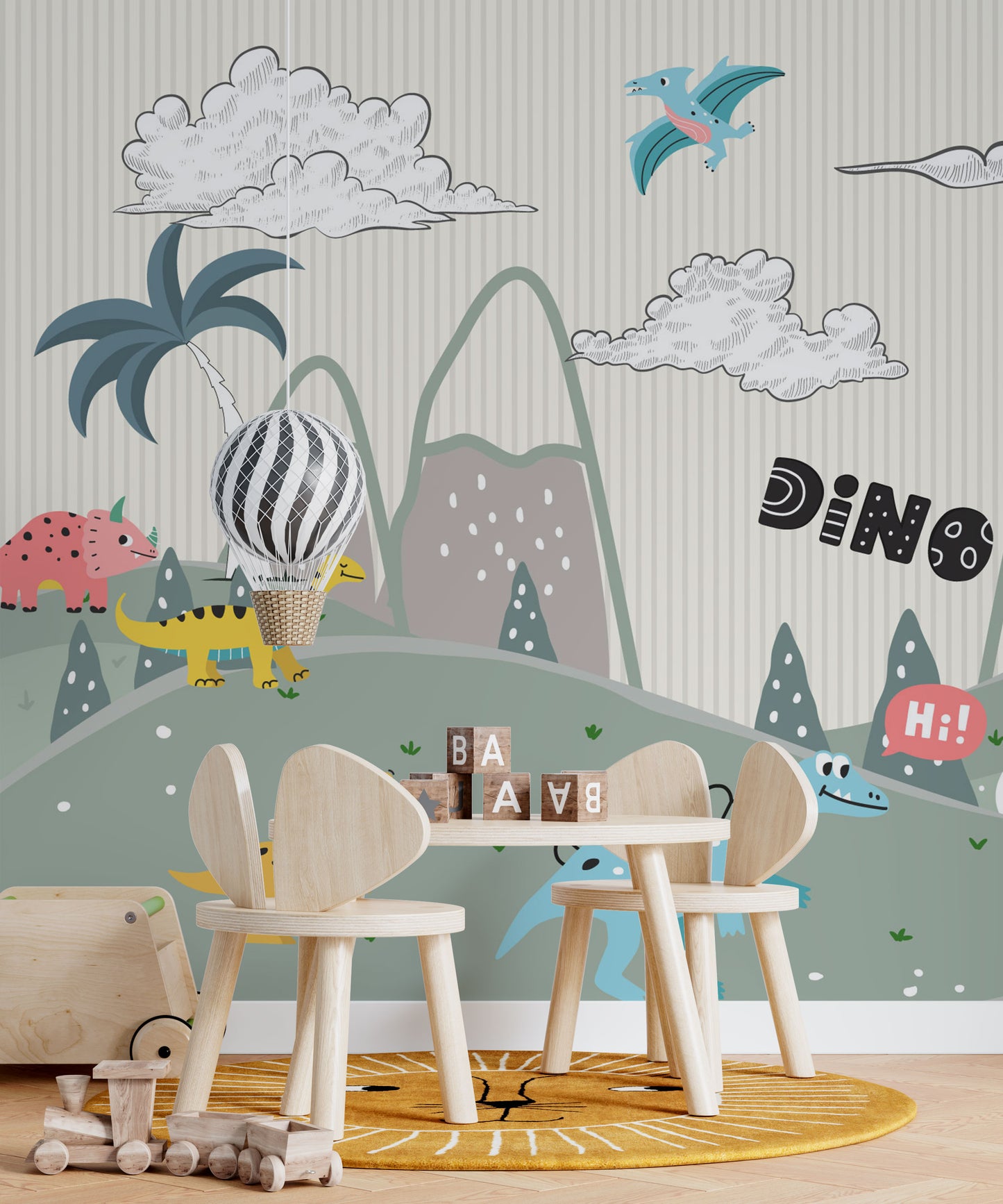 Europrint Ilustración Dinosaurios y Montañas