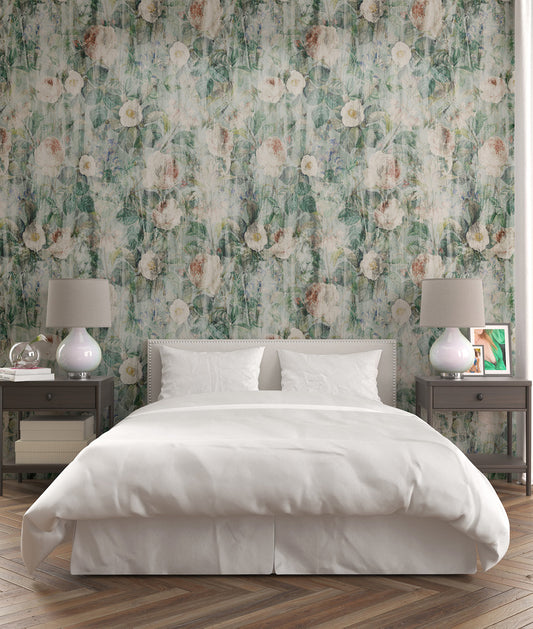 Flores y Plantas Verdes Grunge Desgastadas