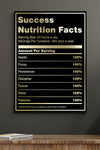 Canvas Motivacional Success Nutrition Facts