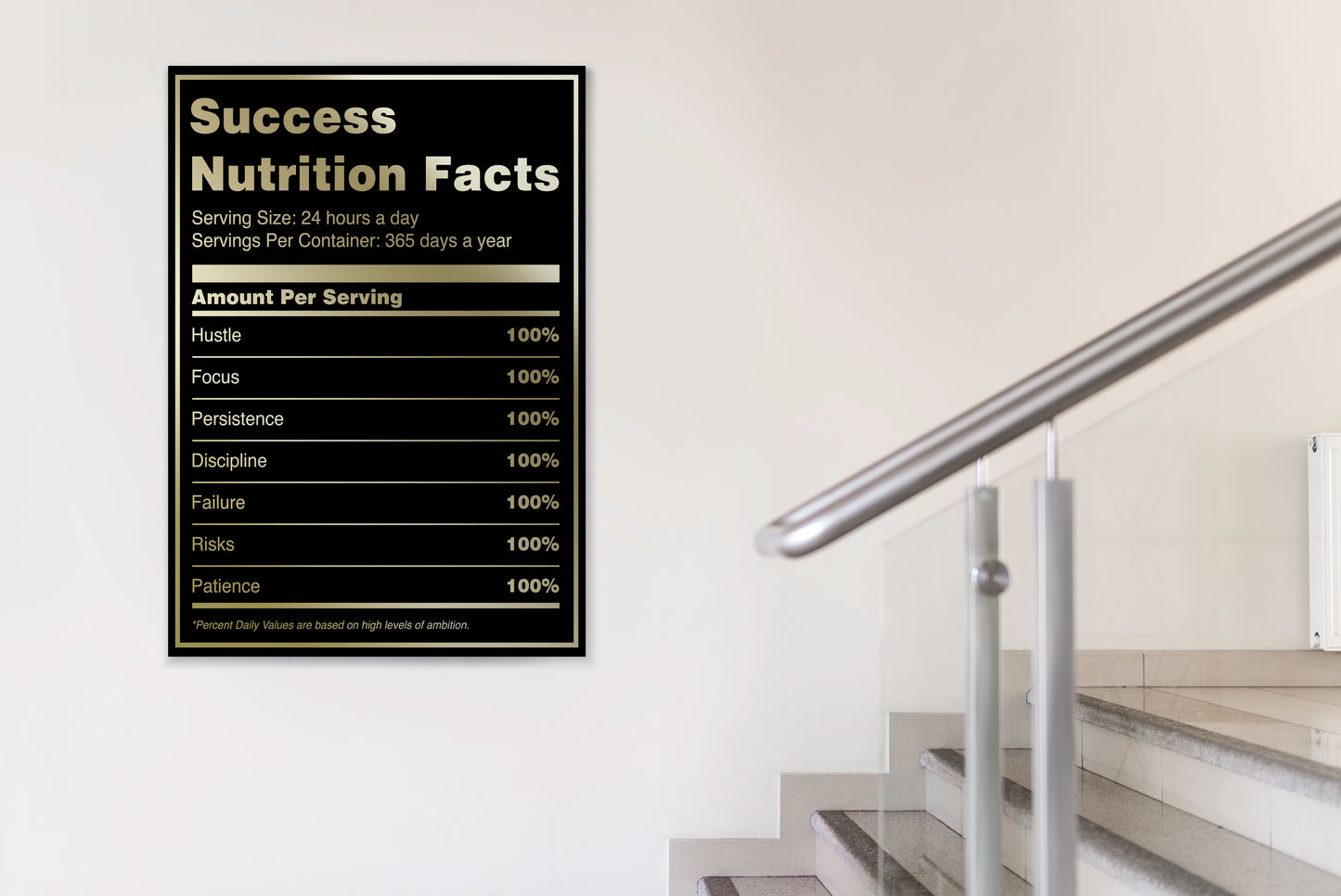 Canvas Motivacional Success Nutrition Facts