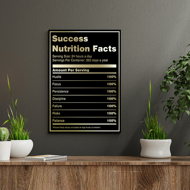 Canvas Motivacional Success Nutrition Facts