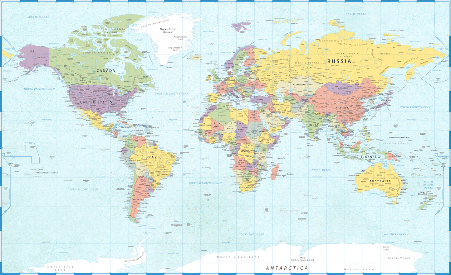 Mapa Mundi Varios Colores
