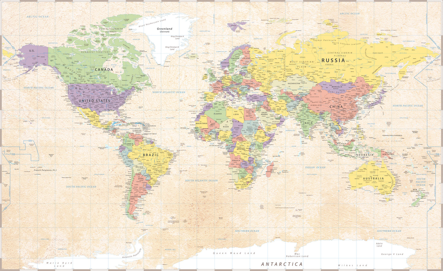 Mapa Mundi Varios Colores