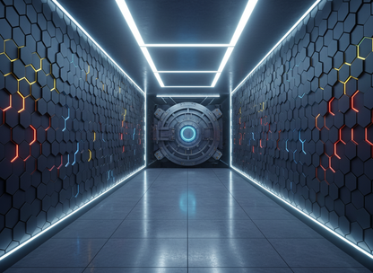 Hexágonos Gamer con Detalles Estilo Neón