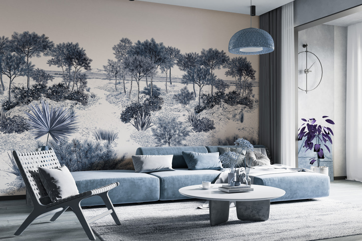 Ilustración Bosque Arboles Arena