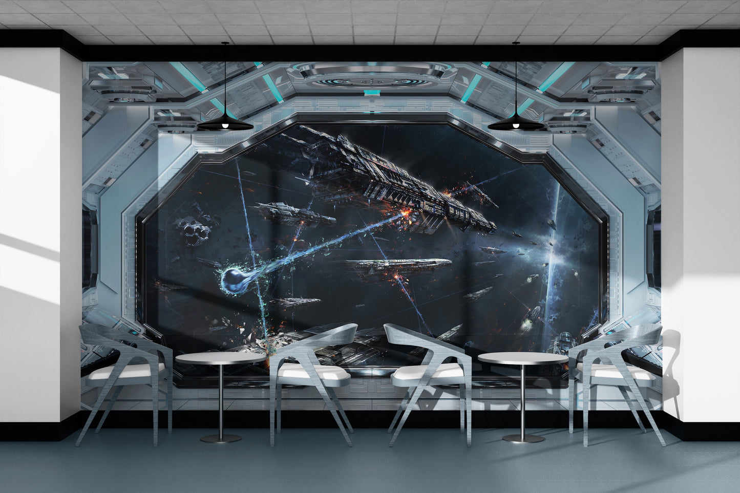 Interior Nave Espacial con Vista