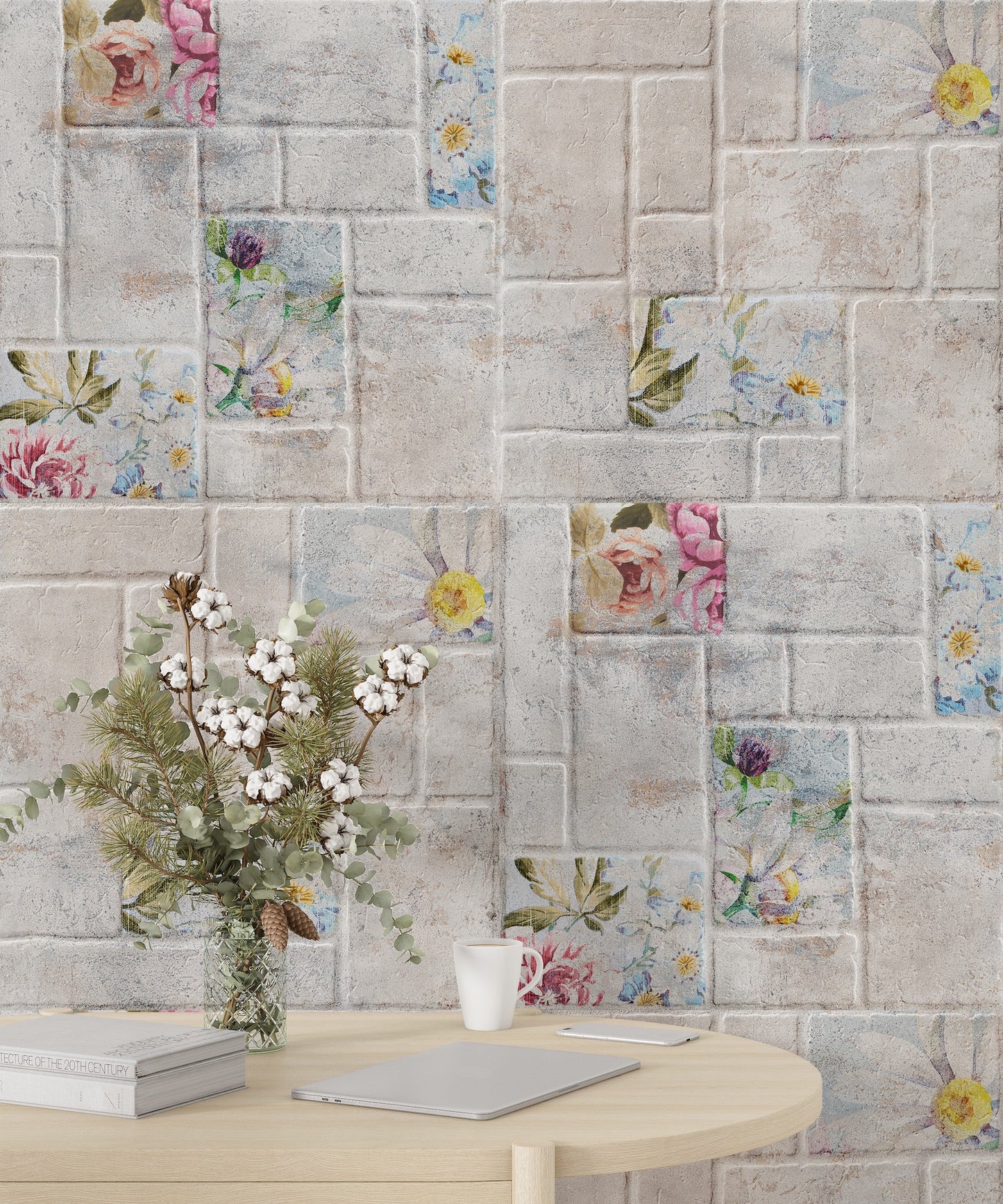 Mosaicos Flores Piedra III