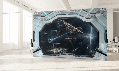 Interior Nave Espacial con Vista