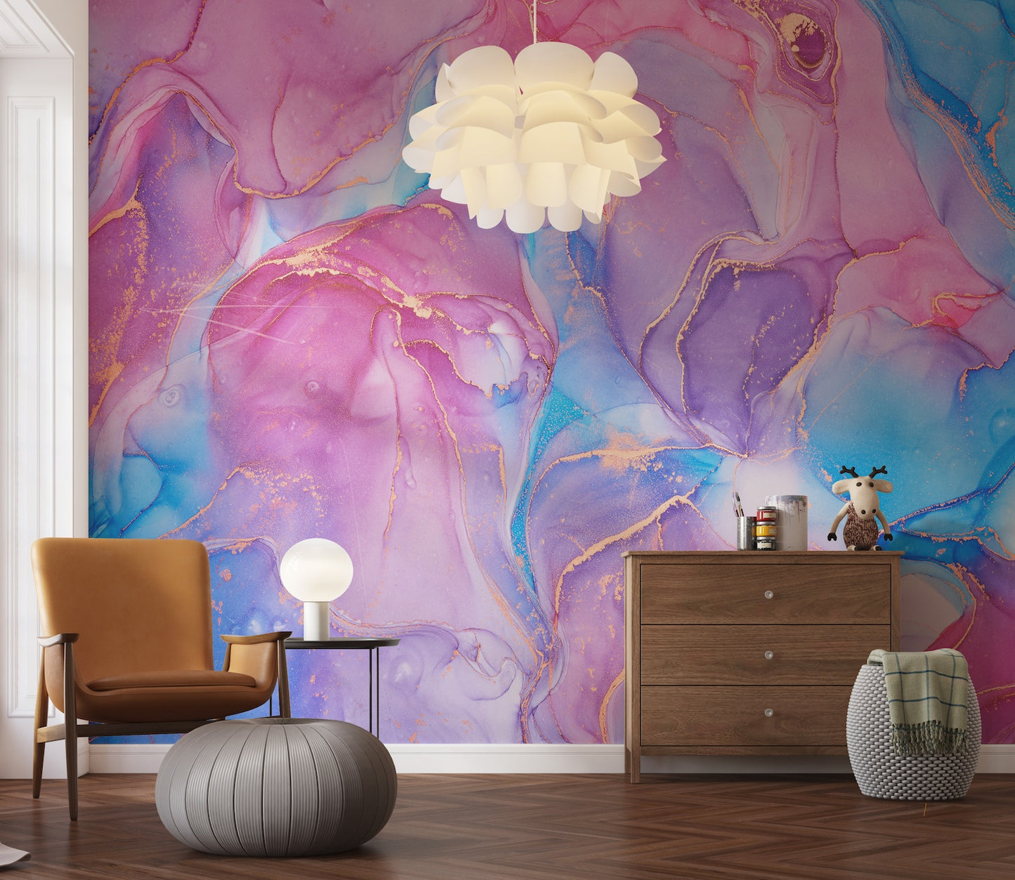 Marmoleado Rosa y Celeste