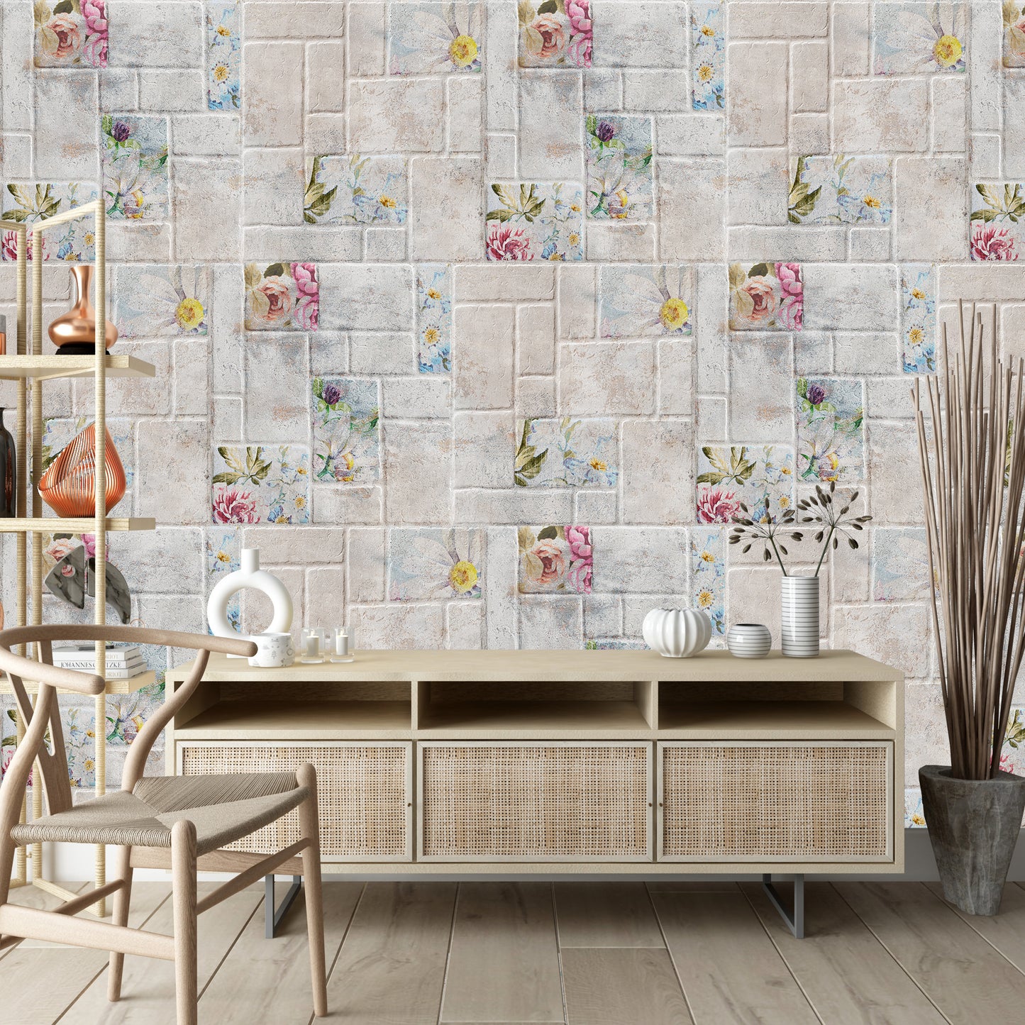 Mosaicos Flores Piedra III