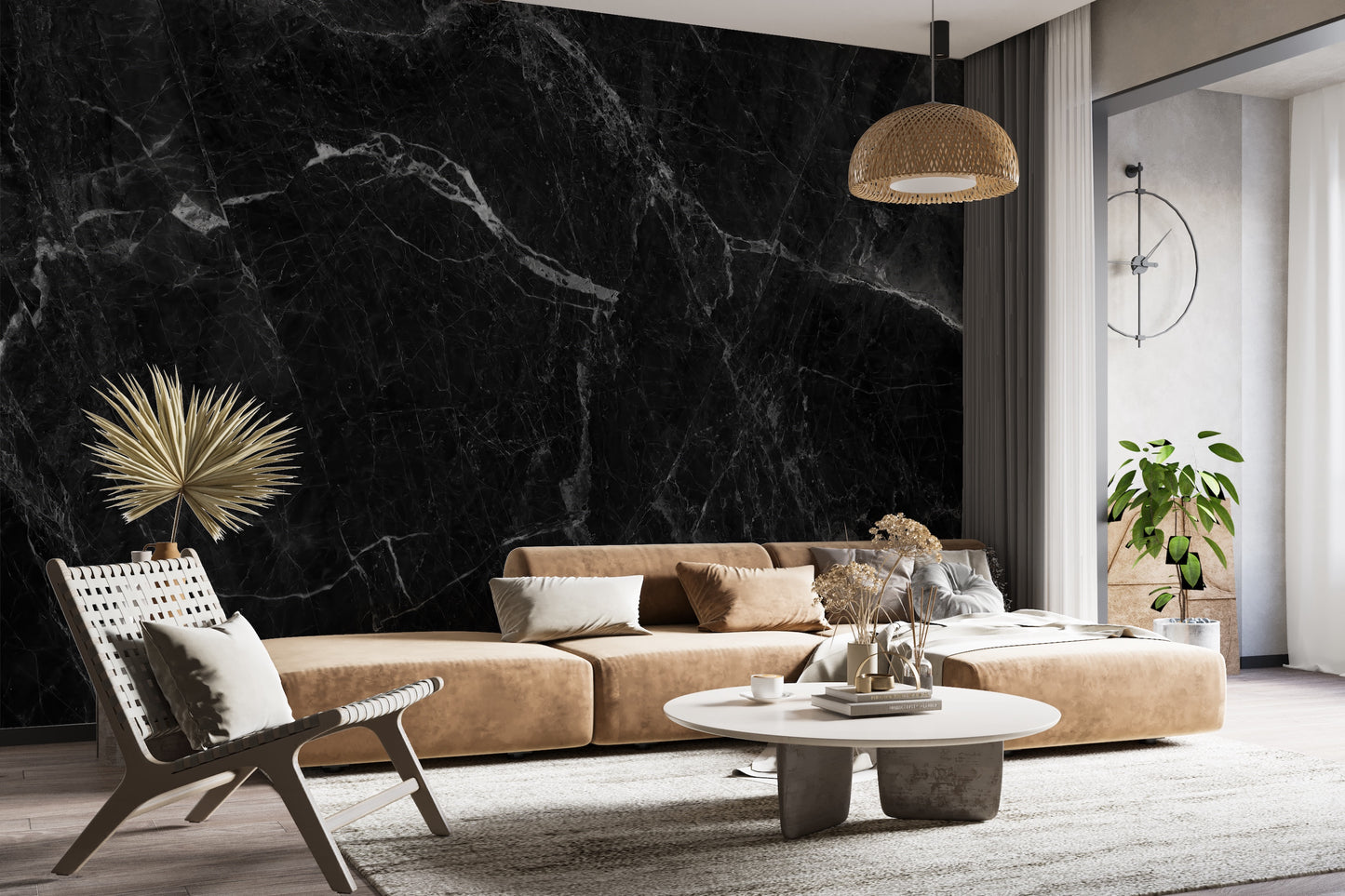 Mármol Gris Carbón Cetas Blancas