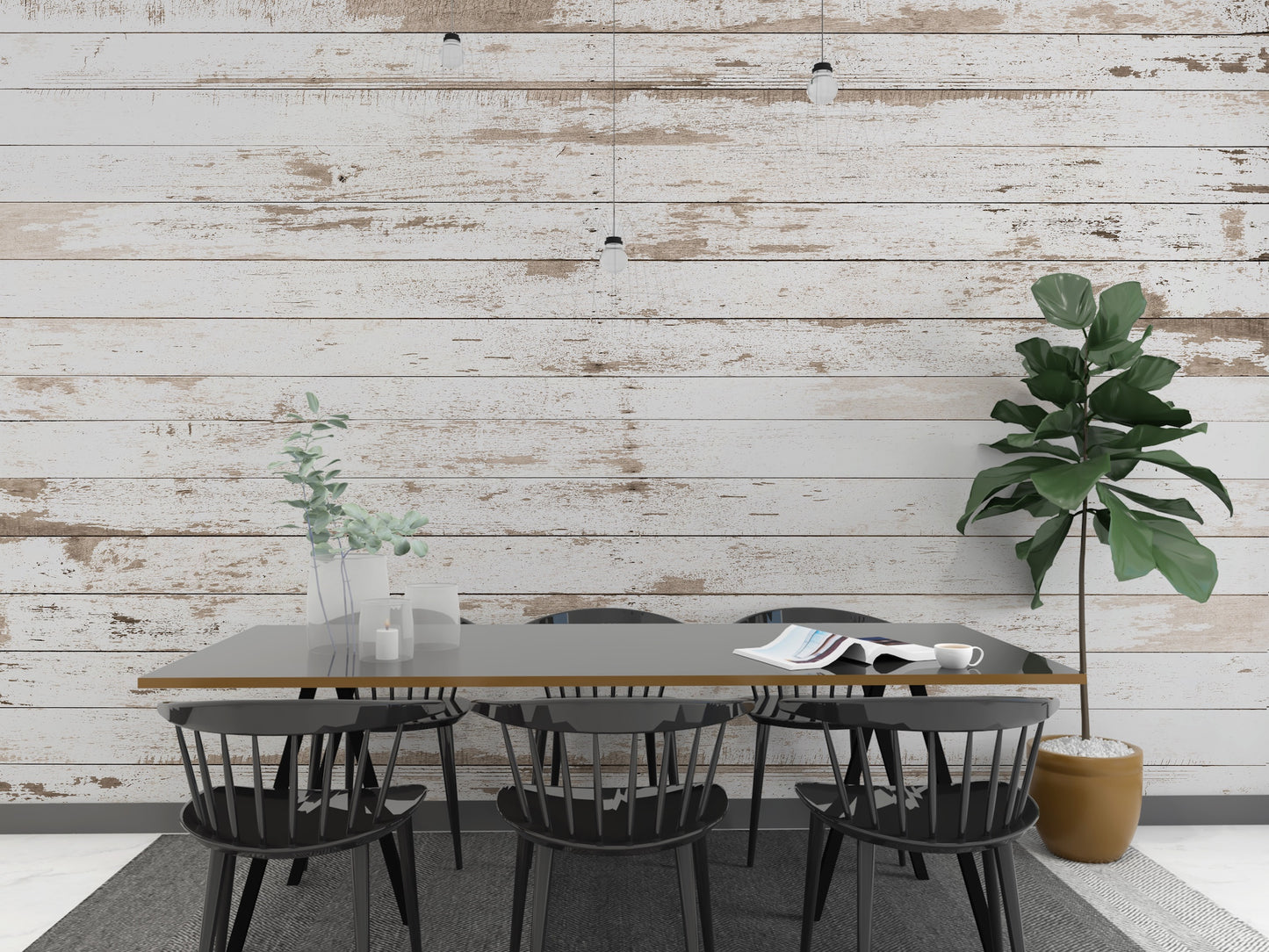 Grunge White Wooden Planks
