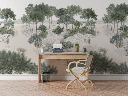 Paisaje Oceano, Playa y Plantas