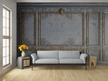 Grunge French Panel - Grey Gold
