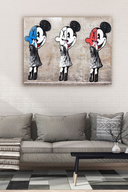 Canvas Bansky Mickey Mouse