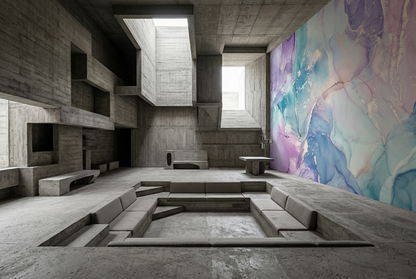 Cool Liquid Lilac Marble Desaturated