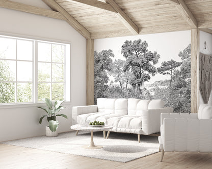 Ilustración Lago y Bosque