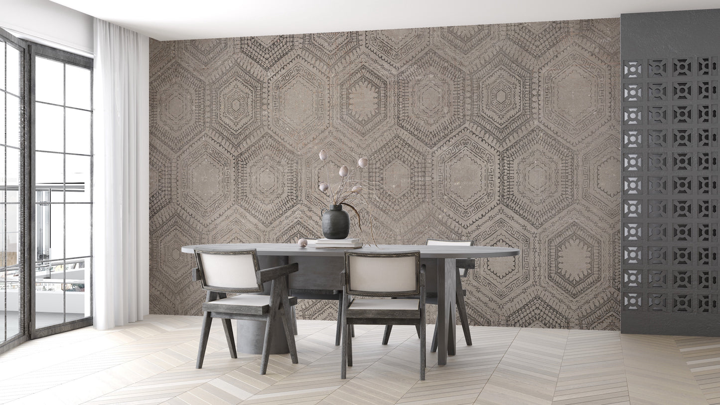 Patrón Geométrico Estilo Mármol I