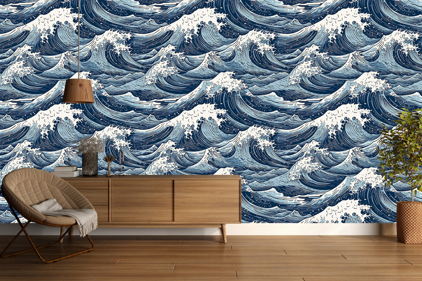 Patrón Dibujo Olas Marinas