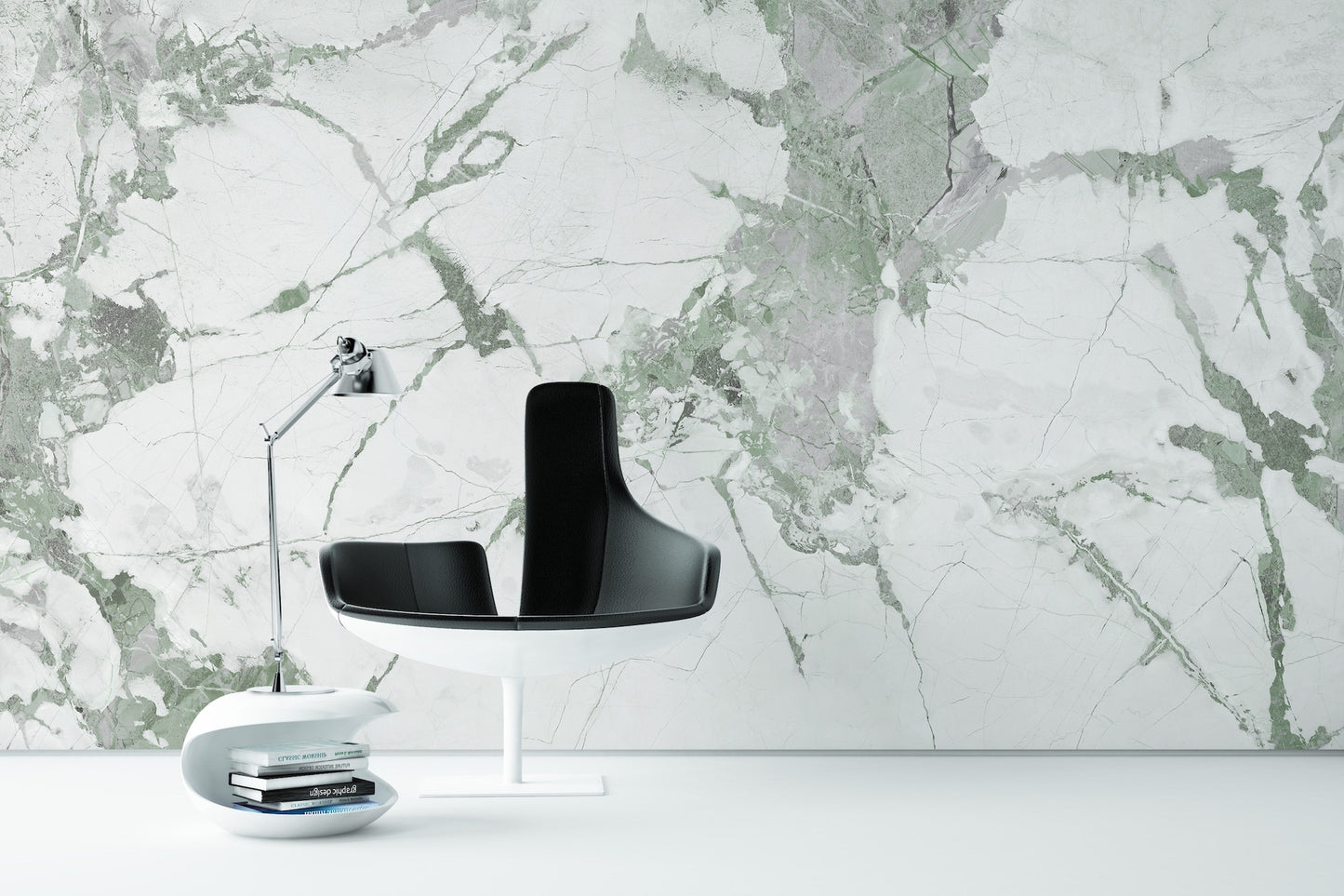 Elegante Mármol Blanco y Verde