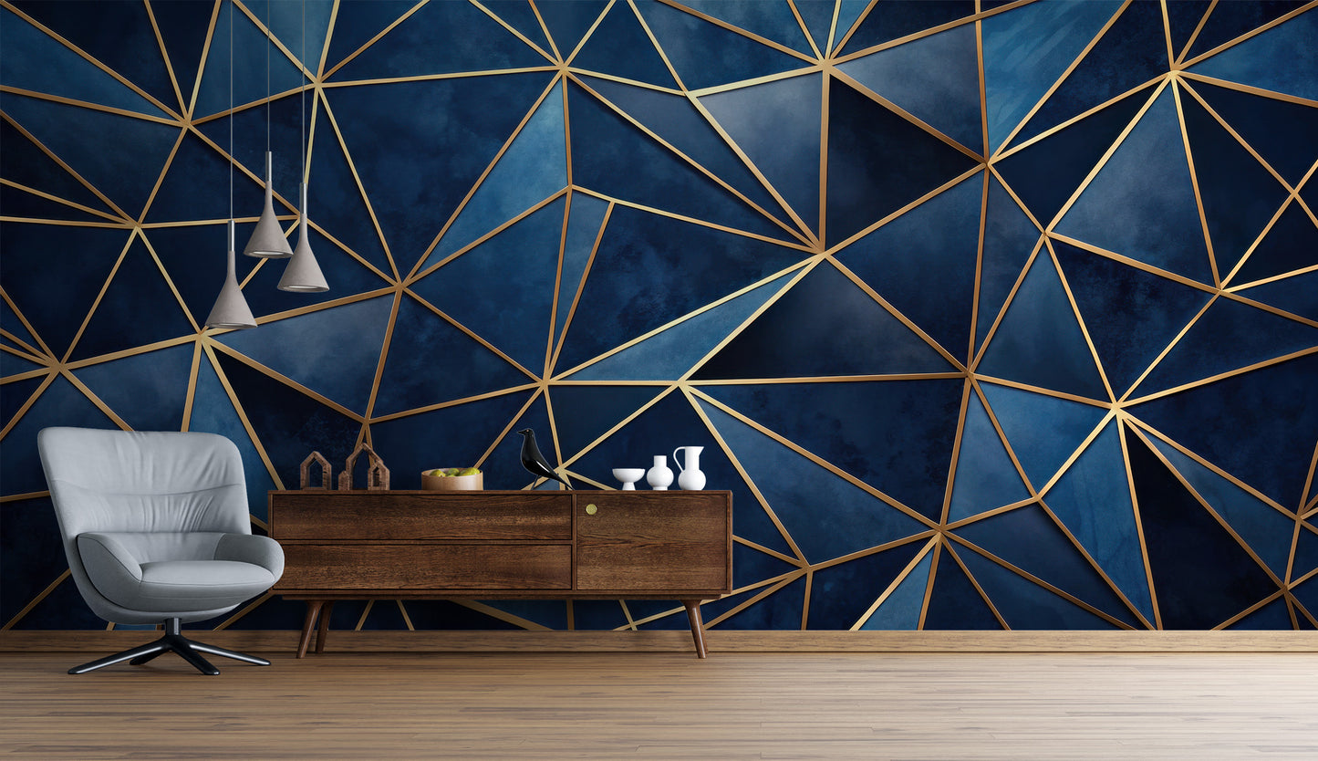 Polygonos Azules con Dorado