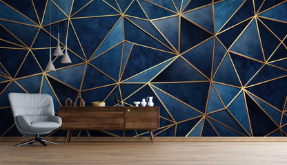 Polygonos Azules con Dorado