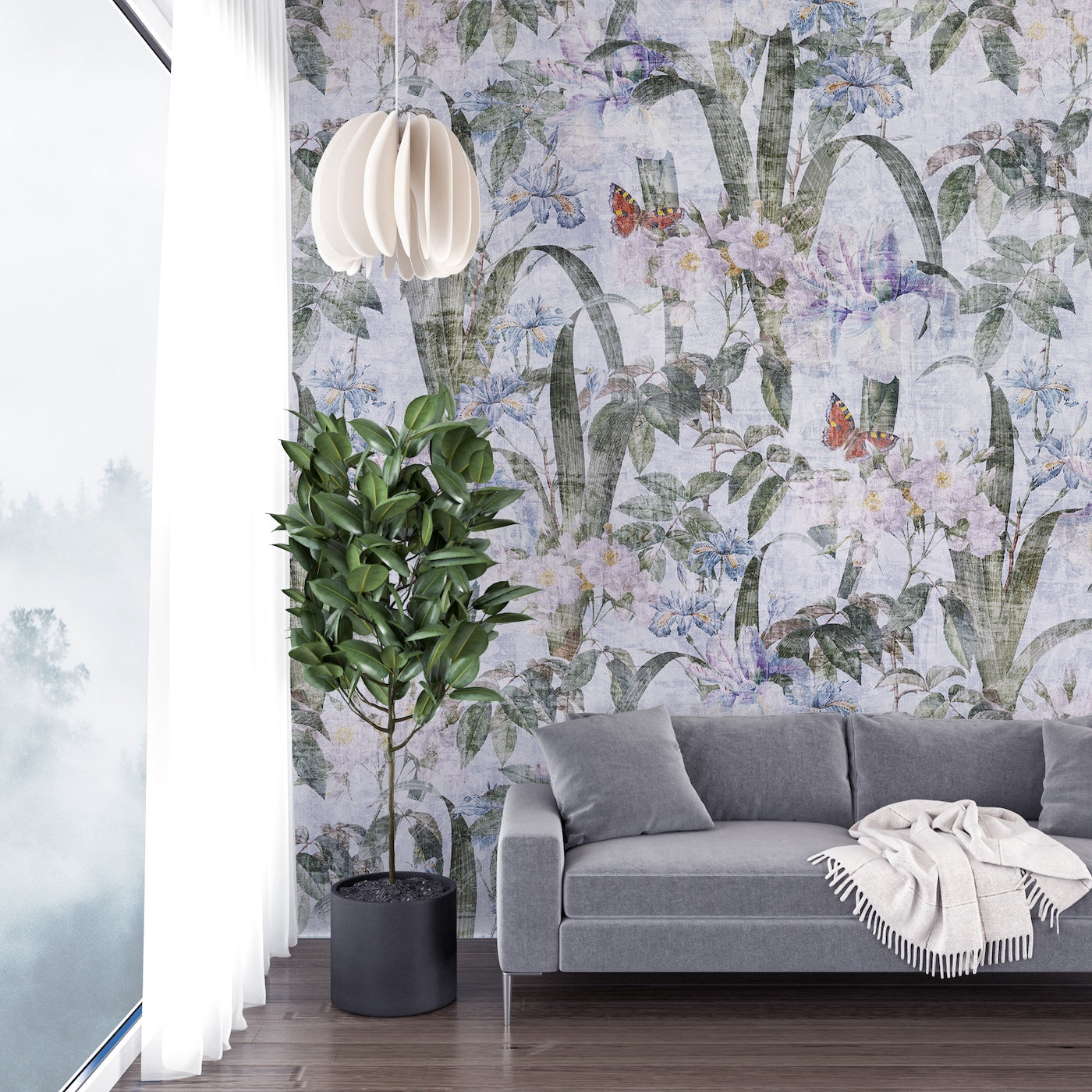 Patrón Floral Fresco Grunge