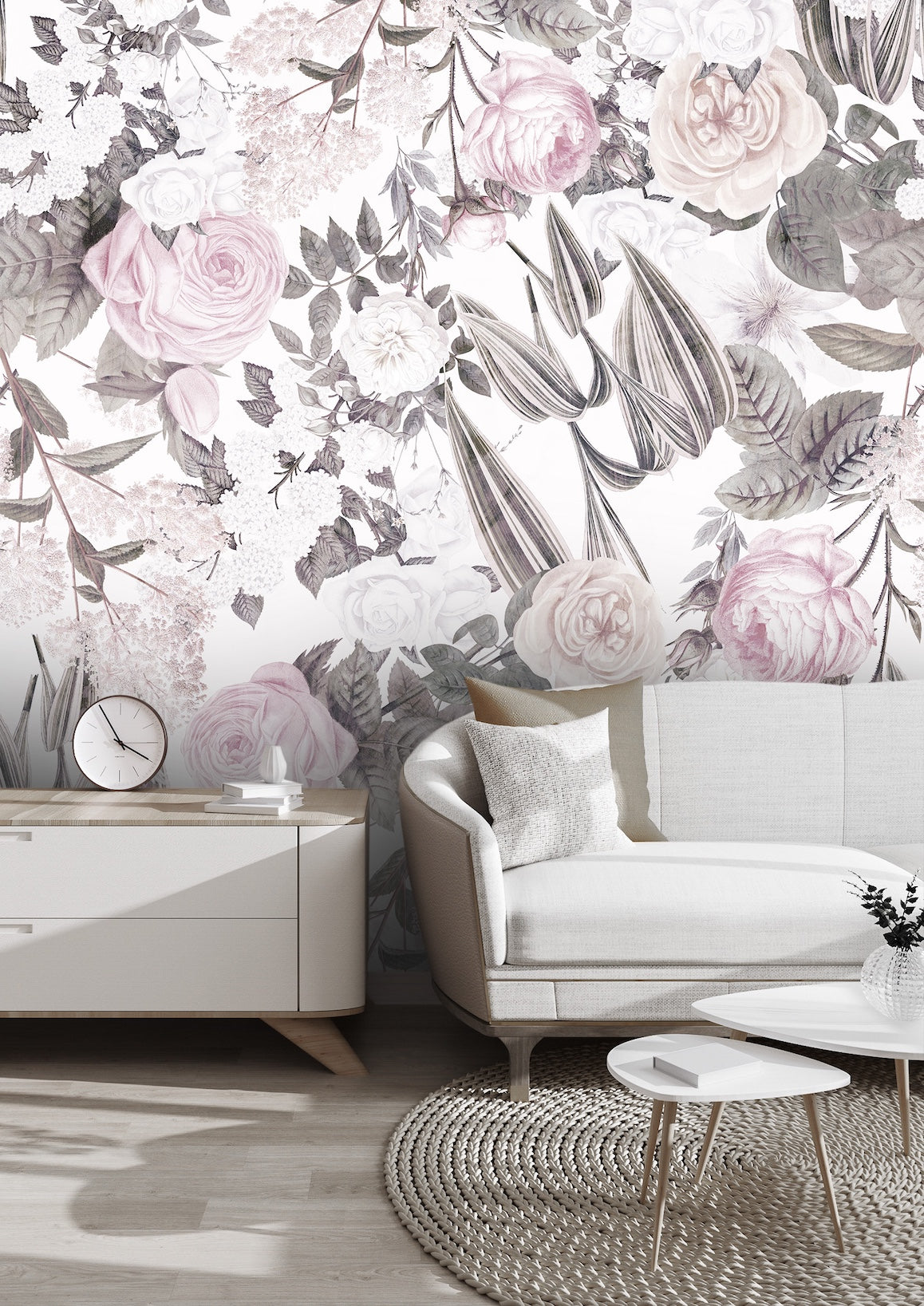 Elegante Patrón Flores y Plantas III