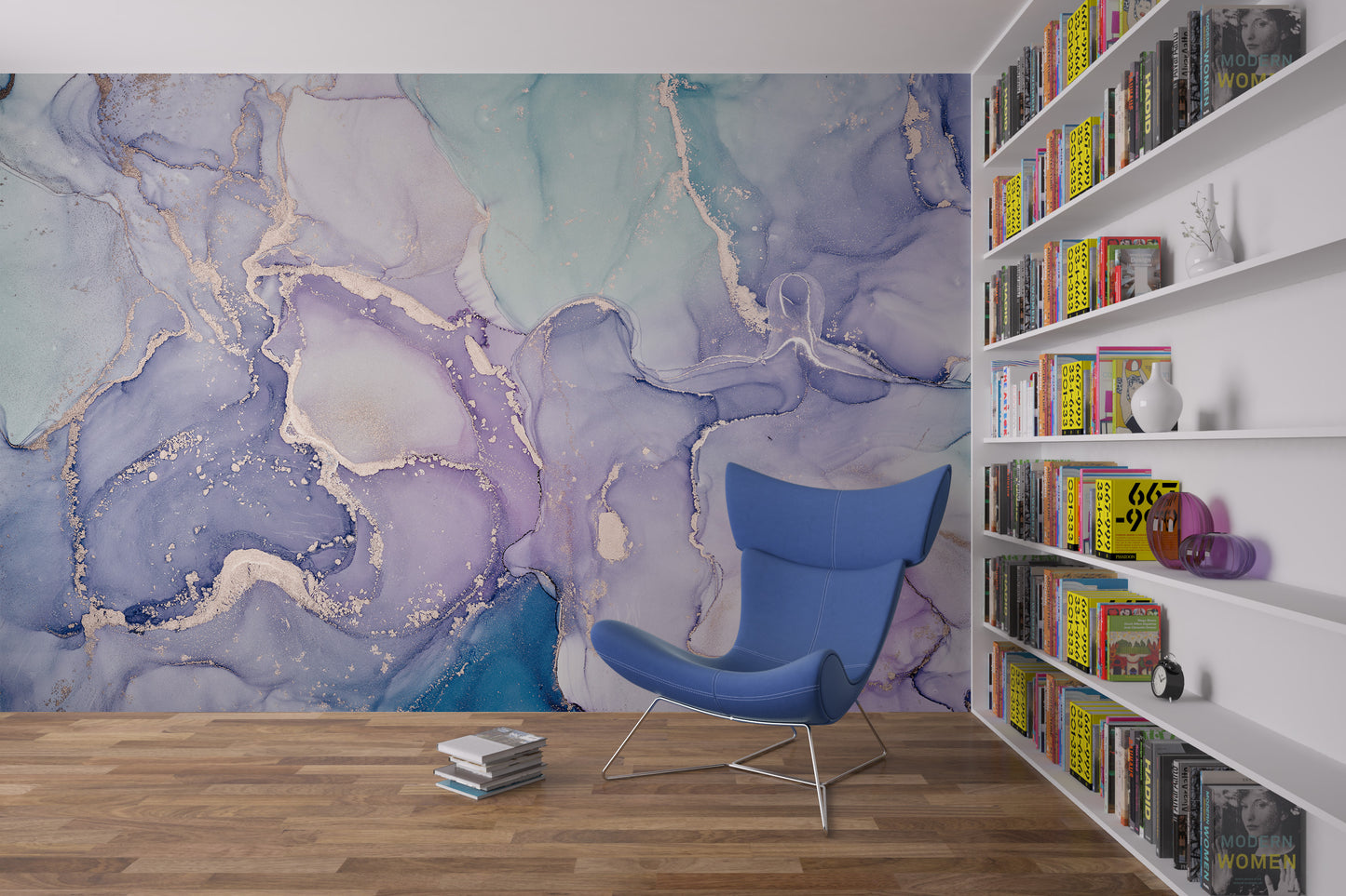Cool Liquid Marble Blue Tones