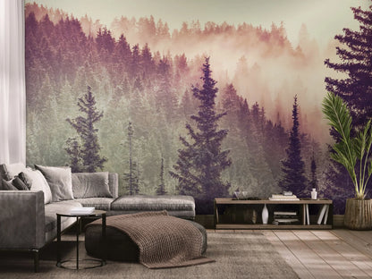 Vintage Look Foggy Pinares Forest