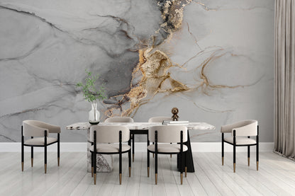 Silvery White Marbled Finish