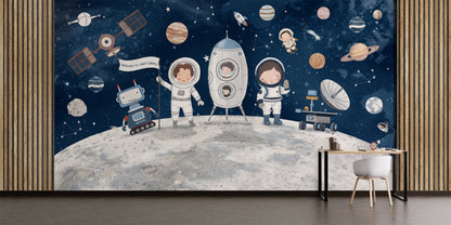 Astronaut Kids Space Moon & Planets Blue