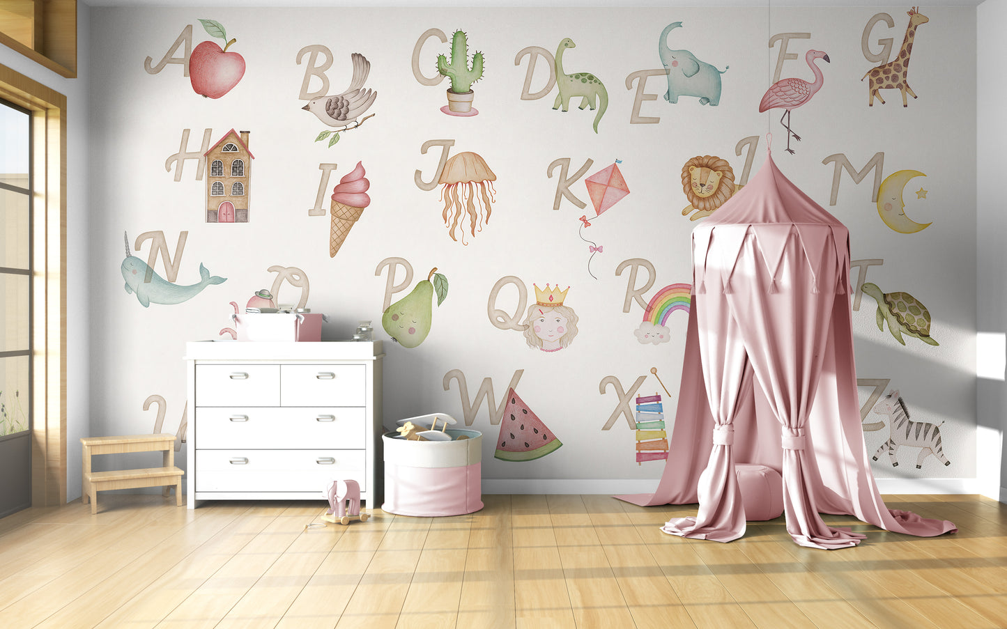 Acuarela Abecedario Ilustrado (Inglés)