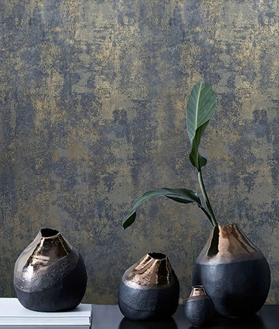 Tapiz Wallpaper Rustic Navy Blue Gold