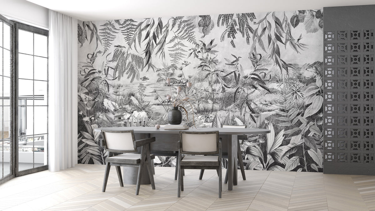 Paisaje Tropical Black & White