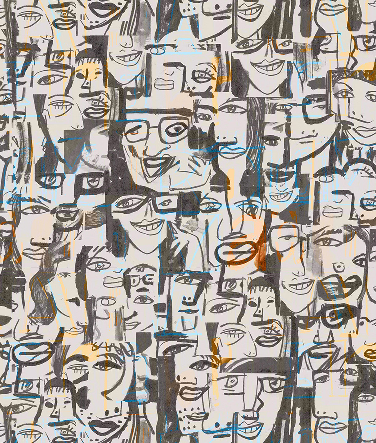 Ilustración Moderna Rostros Cool