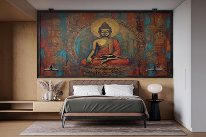 Buddah with Grunge Backgroumd