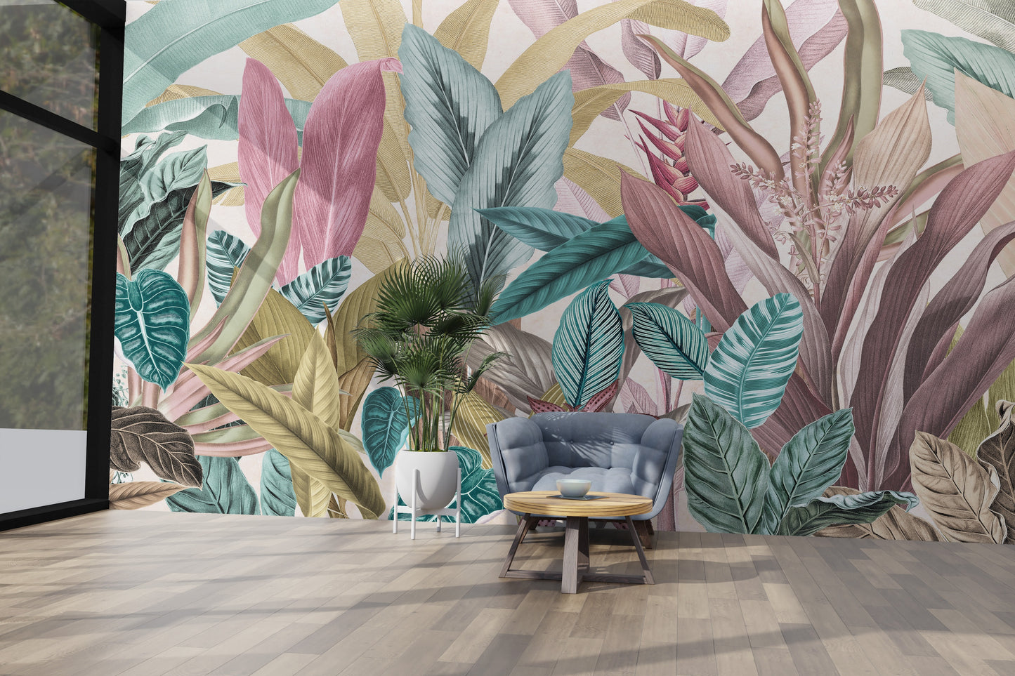 Ilustración Plantas Tropicales de Colores