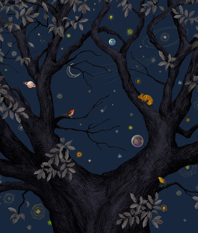 Abracadabra Midnight Ilustración Arbol y Luna