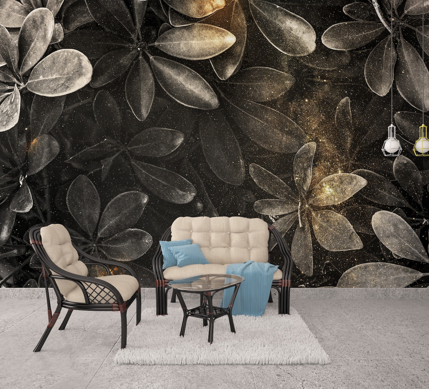 Glittery Flowers - Bronze