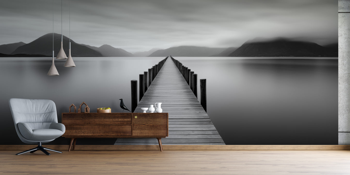 Paisaje Muelle Blanco y Negro