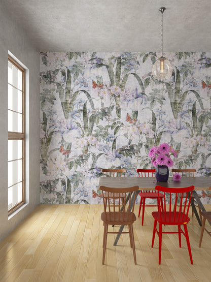 Patrón Floral Fresco Grunge