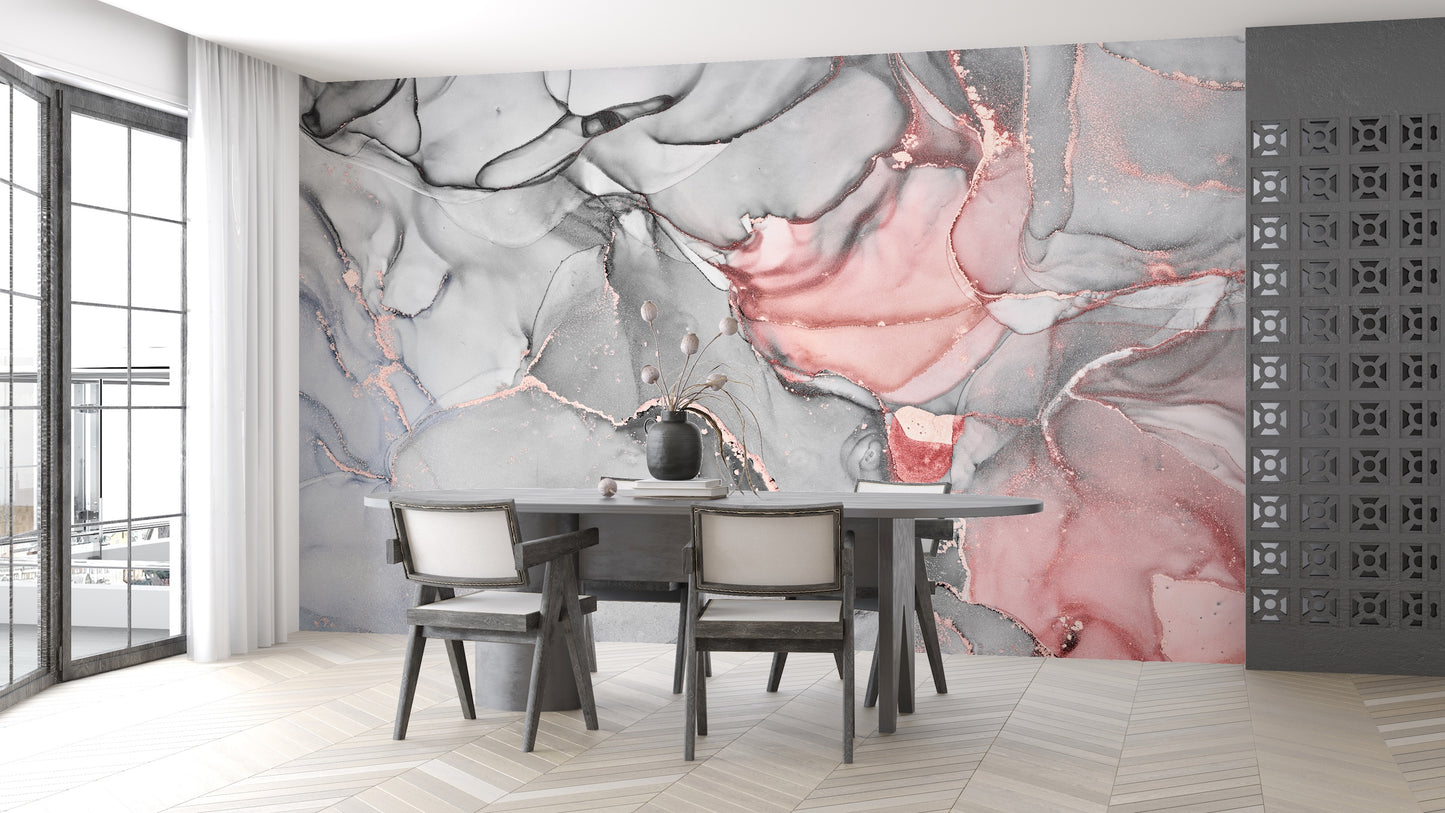Cool Liquid Marble Pink & Grey