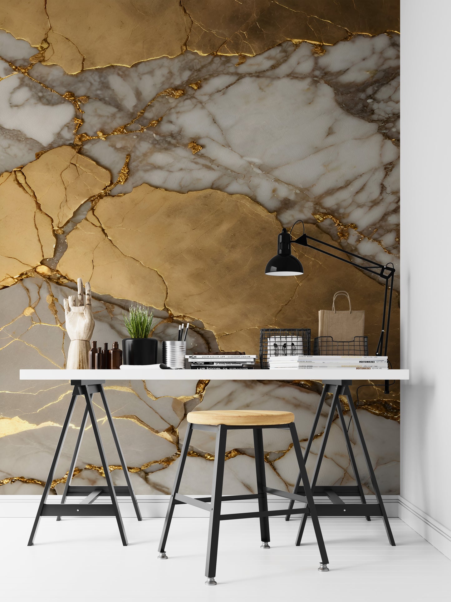 Mármol Carrara Y Oro