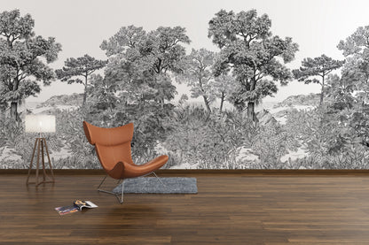 Ilustración Lago y Bosque