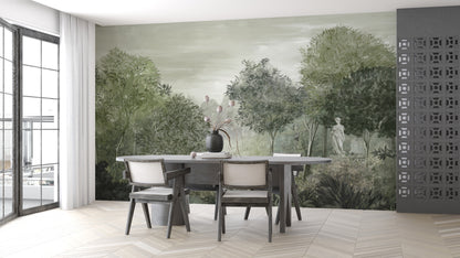 Pintura Fresco Estatua en Jardín