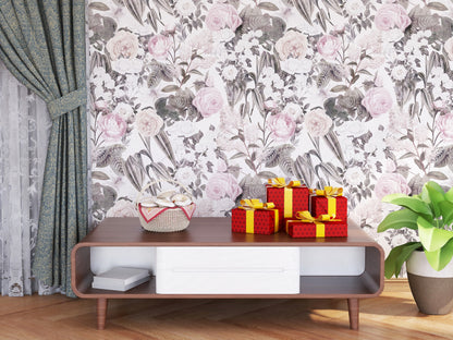 Elegante Patrón Flores y Plantas III