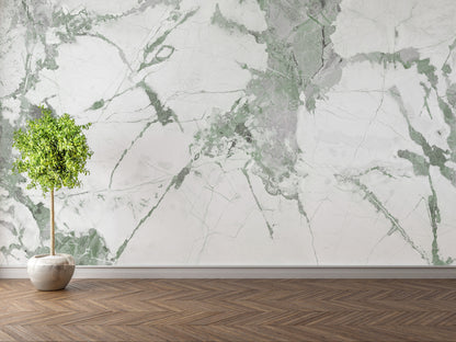 Elegante Mármol Blanco y Verde